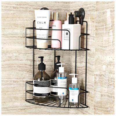 Αγορά Διπλά στρώματα Suction Cup Iron Wire Rack Η απόλυτη λύση αποθήκευσης γωνίας του μπάνιου ηλεκτρονική κατασκευή
