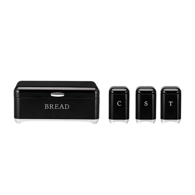 Η σειρά Crown Metal Bread Bin Set Tea Can Coffee Can Kitchen Storage Bread Containers Kitchen Organizer Can Powder Coating (Σύνολο για το ψωμί και το καφέ)